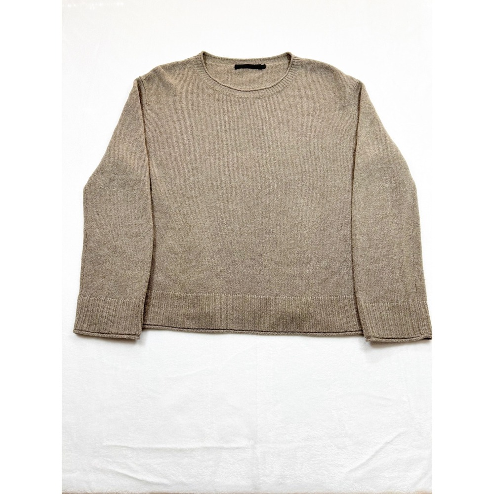 Jenni Kayne Everyday Wool Cashmere Crewneck Sweater Oatmeal Beige Large